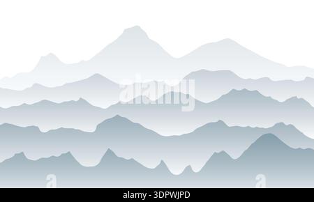 Paesaggio montano minimalista. Colline o rocce astratte e nebbiose Illustrazione Vettoriale