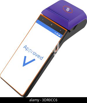 Terminale di pagamento. Dispositivo di transazione wireless Illustrazione Vettoriale
