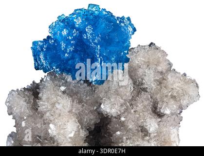 Cavansite su Micro Heulandite Matrix, Whagholi Mine, India Foto Stock