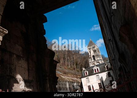 Abbazia di Brantôme, Brantôme en Périgord; dipartimento della Dordogna, Francia Foto Stock