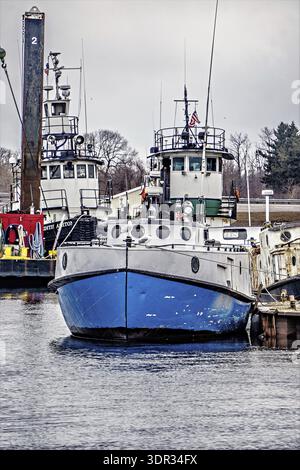 Est Manistique frangionde faro sul lago Michigan Foto Stock