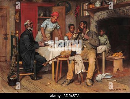 Richard Norris Brooke pittura, visita pastorale, olio su tela, 1881 Foto Stock
