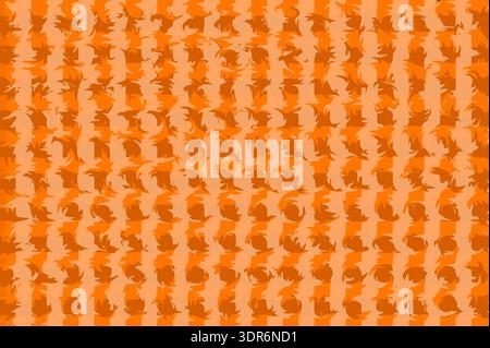 Opere d'arte digitali astratte caratterizzate da un motivo continuo composto da forme organiche simili a quelle della fiamma in calde tonalità arancio e pesca. L'ar ritmica Foto Stock