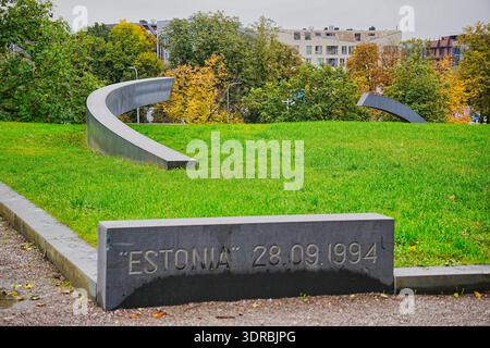 Memoriale a Tallinn, Estonia, al disastro dei traghetti in Estonia nel 1994 Foto Stock
