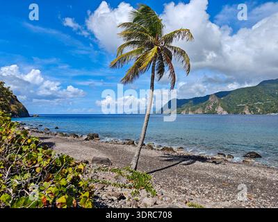 Vista della baia di Soufriere sull'isola di Dominica Foto Stock