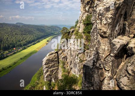 Vista dell'Elba dal Bastei Foto Stock