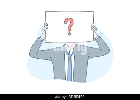Uomo d'affari con concetto di punto interrogativo Foto Stock