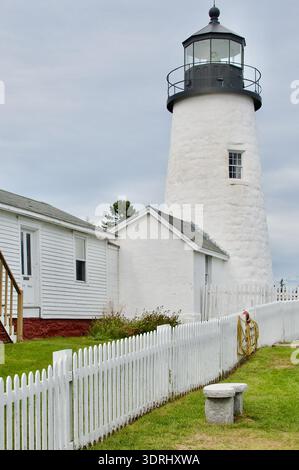 Historic Portland Head Light and Lighthouse Keeper Residence, Stati Uniti Maine, Cape Elizabeth Foto Stock