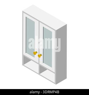 Set vettoriale piatto isometrico 3D di armadi da cucina Foto Stock