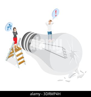 Illustrazione concettuale del vettore piatto isometrico 3D del risultato dell'idea Foto Stock