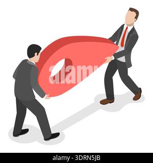 Illustrazione concettuale del vettore piatto isometrico 3D del trasferimento dell'ufficio Foto Stock