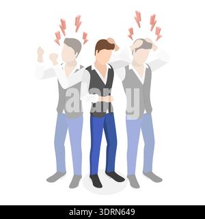 Illustrazione concettuale del vettore piatto isometrico 3D della melanconia Foto Stock