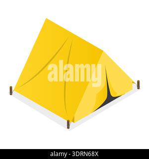 Set vettoriale piatto isometrico 3D di attrezzature da campeggio Foto Stock