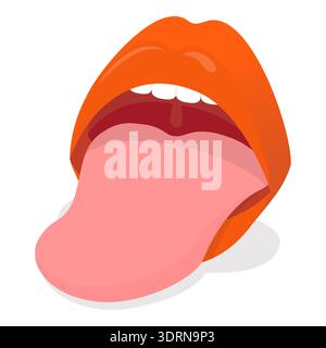 Illustrazione piatta isometrica 3D dell'anatomia del sistema digestivo, organi interni umani. Punto 5 Foto Stock