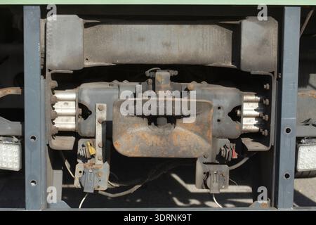 Aggancio su un carro merci Foto Stock