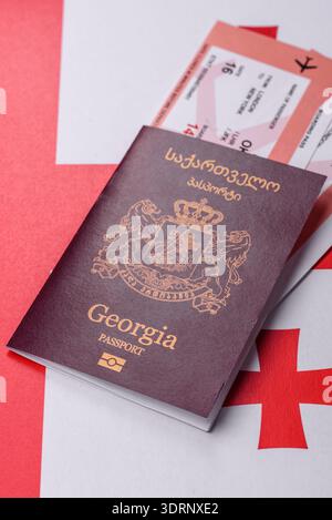 Passaporto della Georgia, visto georgiano per viaggi internazionali e vacanze. Passaporto georgiano Foto Stock
