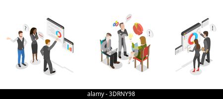 Illustrazione del vettore piatto isometrico 3D di MBA Foto Stock