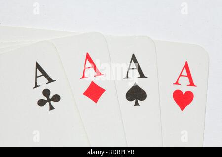 Carte da gioco, 4 assi Foto Stock