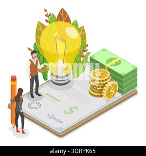 Illustrazione concettuale piatta isometrica 3D di Sustainability Foto Stock