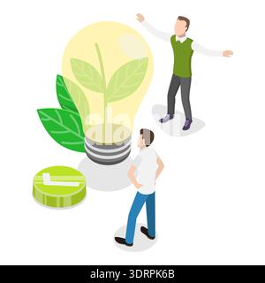 Illustrazione concettuale piatta isometrica 3D di ESG Foto Stock