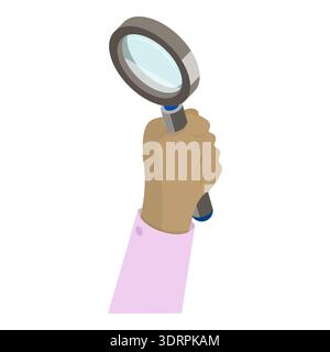 Illustrazione concettuale piatta isometrica 3D delle domande frequenti Foto Stock
