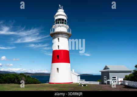 Faro di Low Head sulla costa settentrionale della Tasmania. Foto Stock