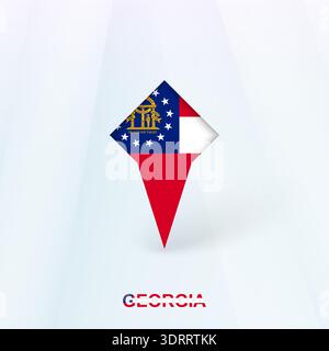 Icona Georgia Flag pin con design geometrico. Illustrazione vettoriale. Illustrazione Vettoriale