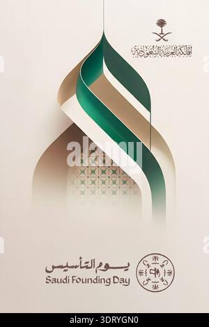 design di poster per il giorno di fouding saudita Foto Stock