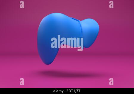 Fegato umano - Vista isometrica illustrazione 3d. Foto Stock