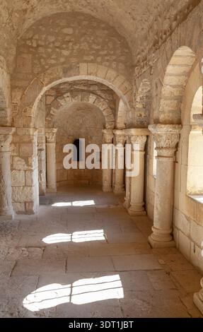 Abbazia di Montmajour (nave della Cappella di San Pietro (XI secolo)), vicino ad Arles, Bouches-du-Rhône, Francia. Foto Stock