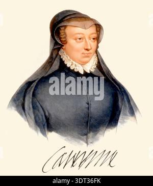 Caterina de' Medici, Catherine de Médicis, 1519-1589, regina di Francia come la moglie del re Enrico II Foto Stock