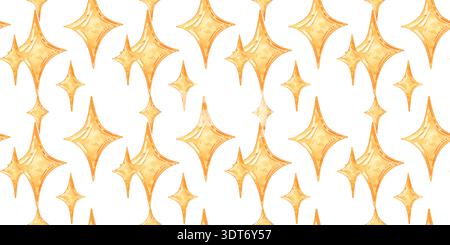 Acquerello con motivo senza cuciture Golden STAR Foto Stock