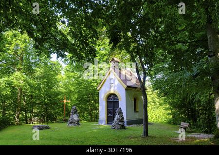 Memorial, Kriegerkapelle, Battaglia di Hohenlinden, Abbazia di Baumberg, Altenmarkt an der Alz, Chiemgau, alta Baviera, Baviera, Germania Foto Stock