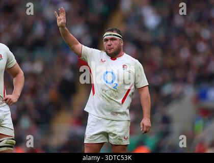 Allianz Arena, Twickenham, Londra, Regno Unito. 21 febbraio 2026. Six Nations Rugby, Inghilterra contro Irlanda; Jamie George of England Credit: Action Plus Sports/Alamy Live News Foto Stock