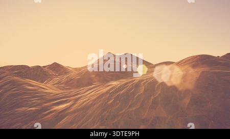 Rendering 3d della natura con dune del deserto e sabbia Foto Stock