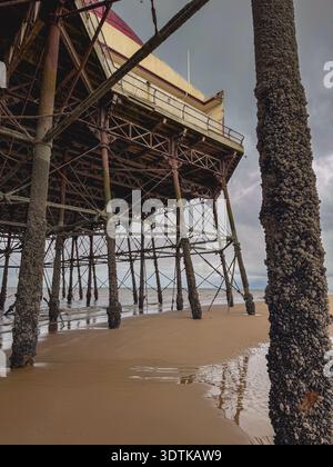 Primo piano dal molo nord di Blackpool, Regno Unito. Foto Stock