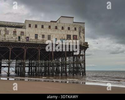 Primo piano dal molo nord di Blackpool, Regno Unito. Foto Stock