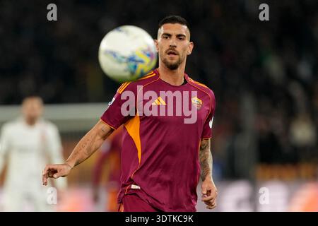 Roma, Italia. 22 febbraio 2026. Lorenzo Pellegrini dell'AS Roma durante la partita di serie A 2025/2026 tra AS Roma e US Cremonese allo Stadio Olimpico di Roma (Italia), 22 febbraio 2026. Crediti: Insidefoto/Alamy Live News Foto Stock