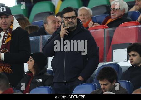 Roma, Italia. 22 febbraio 2026. Roma, Italia - 22 febbraio 2026: Luca Palamara in tribuna per assistere alla partita di serie A Enilive 2025-2026 TRA Roma e US Cremonese allo Stadio Olimpico di Roma crediti: Independent Photo Agency/Alamy Live News Foto Stock