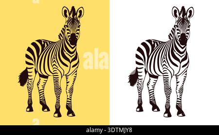 Illustrazione del logo del vettore di animali Zebra Illustrazione Vettoriale