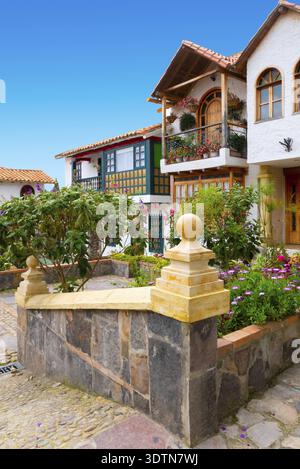 Tenza Colombia 18 maggio una delle case coloniali del villaggio di Tenza nel nord della Colombia ricorda la conquista spagnola. Riprese il 18 maggio 2019 Foto Stock