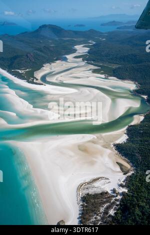 Vista aerea della baia di Whitehaven Beach Foto Stock