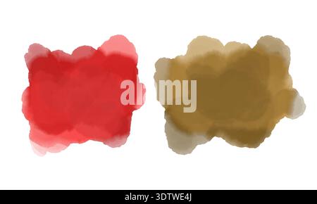 Colorate macchie di acquerello dipinte a mano e schizzi astratti. Forme artistiche organiche con texture morbida e flusso naturale Foto Stock