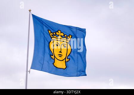 Flagge von Stockholm, Schweden // bandiera di Stoccolma, Svezia - 20260130 PD19874 Foto Stock