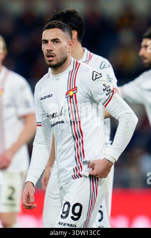 Roma, Italia. 22 febbraio 2026. Antonio Sanabria degli Stati Uniti Cremonese guarda durante la serie A Enilive match tra AS Roma e US Cremonese allo Stadio Olimpico il 22 febbraio 2026 a Roma, Italia Credit: Giuseppe Maffia/Alamy Live News Foto Stock