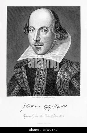 Ritratto di William Shakespeare, William Shakspere Foto Stock