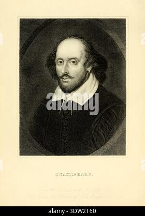 Ritratto di William Shakespeare, William Shakspere Foto Stock