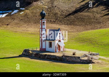 Chiesa di San Giovanni a Ranui, Villnoss-Funes, Trentino-alto Adige/Sudtirol, Italia Foto Stock