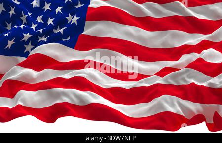 Sfondo trasparente 3d bandiera americana Foto Stock