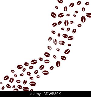 L'intensità del chicco di caffè e la scala del livello di tostatura mostrano l'intensità chiara, media e scura, un set di indicatori minimo con chicchi di caffè tostati per l'estrazione Illustrazione Vettoriale